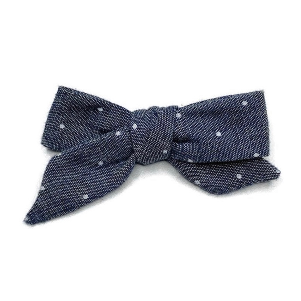 Small Shop Handmade Chambray‎ Polka Dot Bow